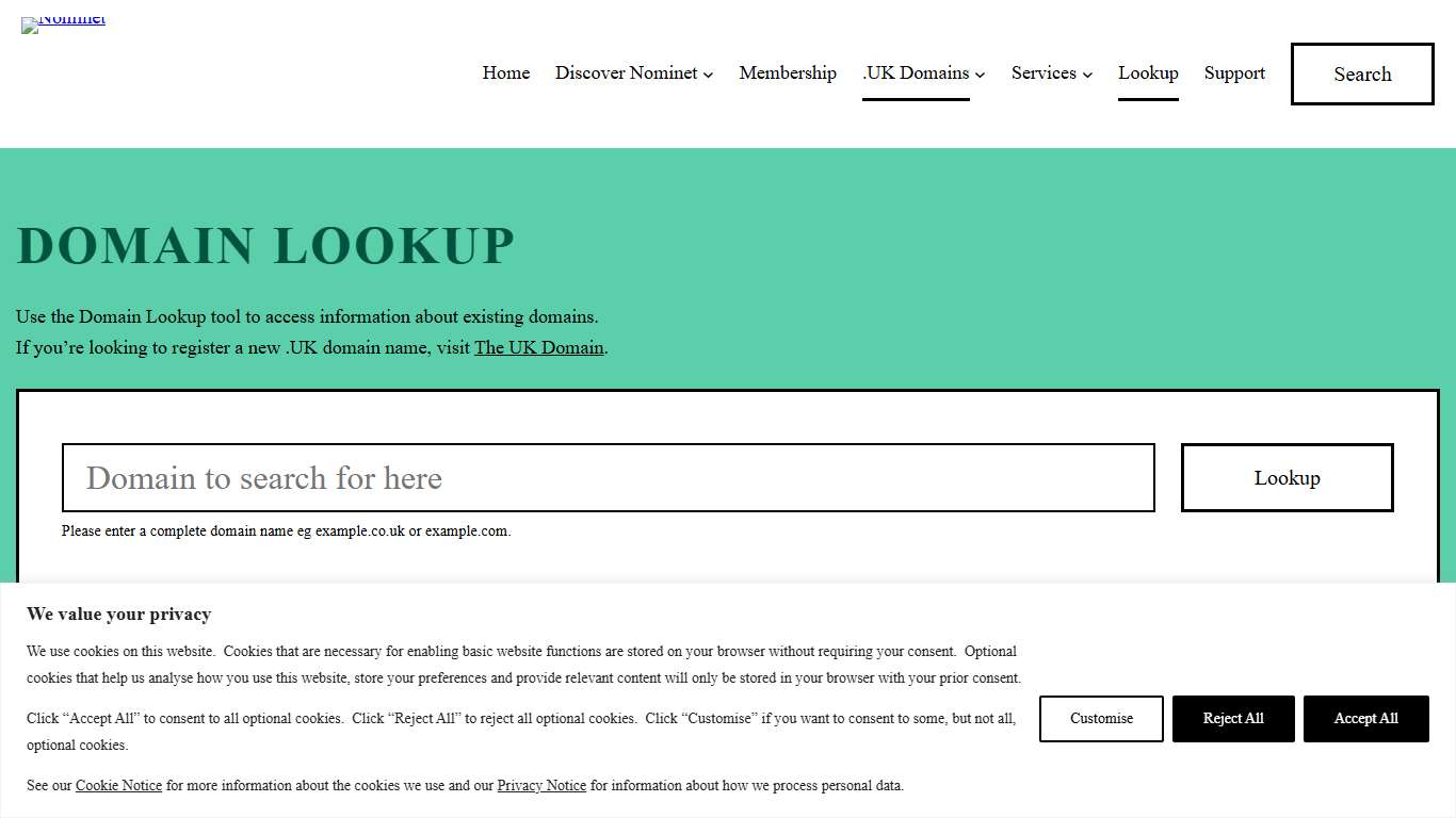 Lookup - Nominet