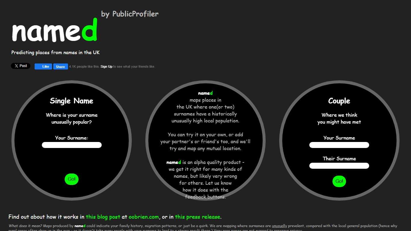 named - Map your surname across the UK